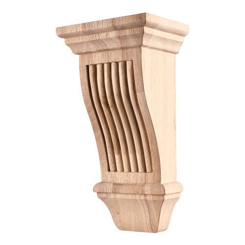 5" x 10" x 4" Reeded Renaissance Transitional Corbel in Hard Maple Wood