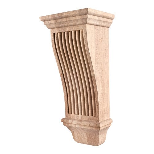 6" x 14" x 5" Reeded Renaissance Transitional Corbel in Cherry Wood