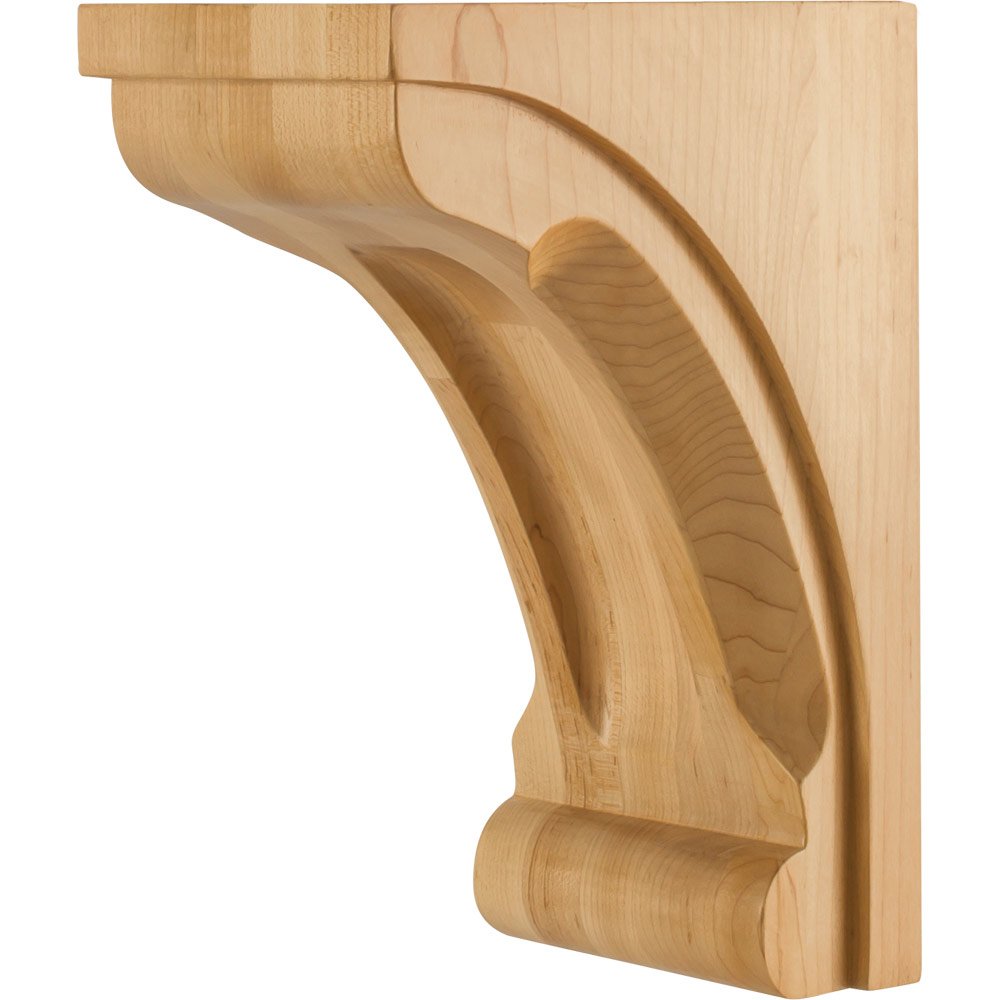 5" x 7" x 10" Modern Corbel with Scooped Center and Edges in Hard Maple Wood