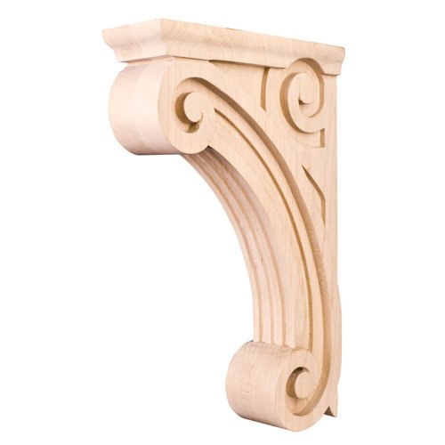 14" Open Space Traditional Corbel in Hard Maple Wood