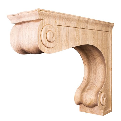 4 5/8" x 12 1/2" x 14" Large Traditional Corbel in Hard Maple Wood