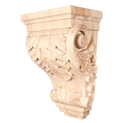 14" Acanthus Traditional Corbel in Cherry Wood