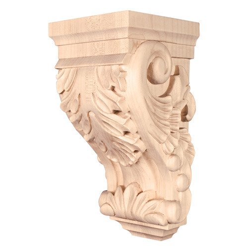 4 1/2" x 10" x 5" Small Acanthus Traditional Corbel in Cherry Wood