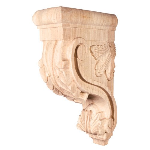 13" Acanthus Traditional Corbel in Cherry Wood