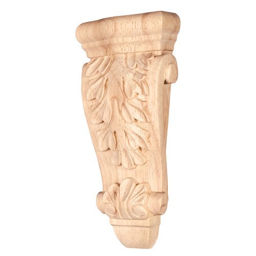 3 5/8" x 8" x 1 1/2" Medium Low Profile Acanthus Traditional Corbel in Cherry Wood