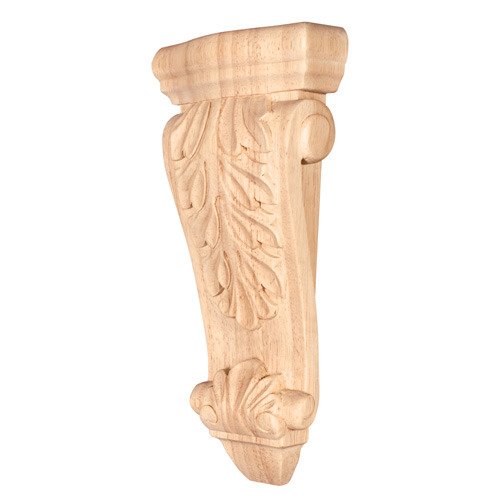 4 1/2" x 10" x 1 7/8" Medium Low Profile Acanthus Traditional Corbel in Cherry Wood
