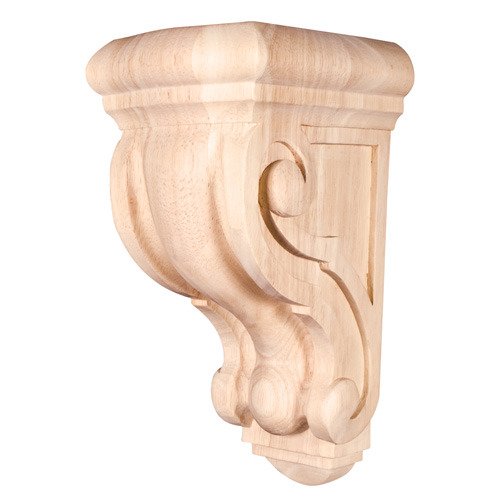 9 3/4" Rounded Traditional Corbel in Alder Wood