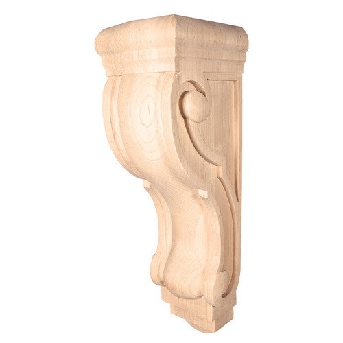 22" Rounded Traditional Corbel in Alder Wood