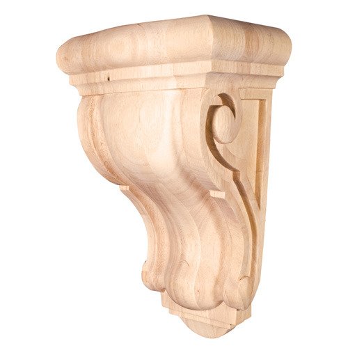 8 1/8" x 14" x 6 1/4" Rounded Traditional Corbel in Hard Maple Wood
