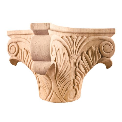 Acanthus Traditional Fireplace Capital in Alder Wood
