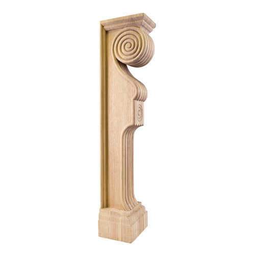 English Romanesque Traditional Fireplace Corbel in Rubberwood Wood