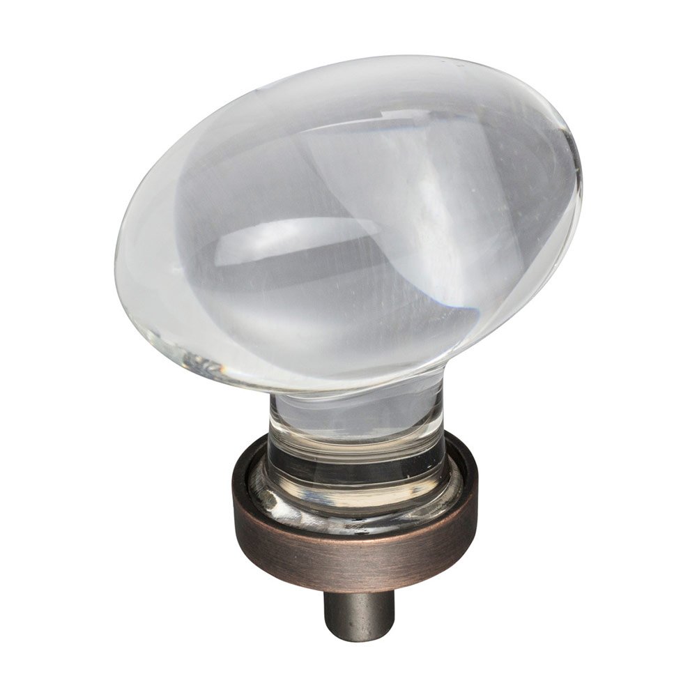 1-5/8" Glass Cabinet Knob in Brushed Oil Rubbed Bronze