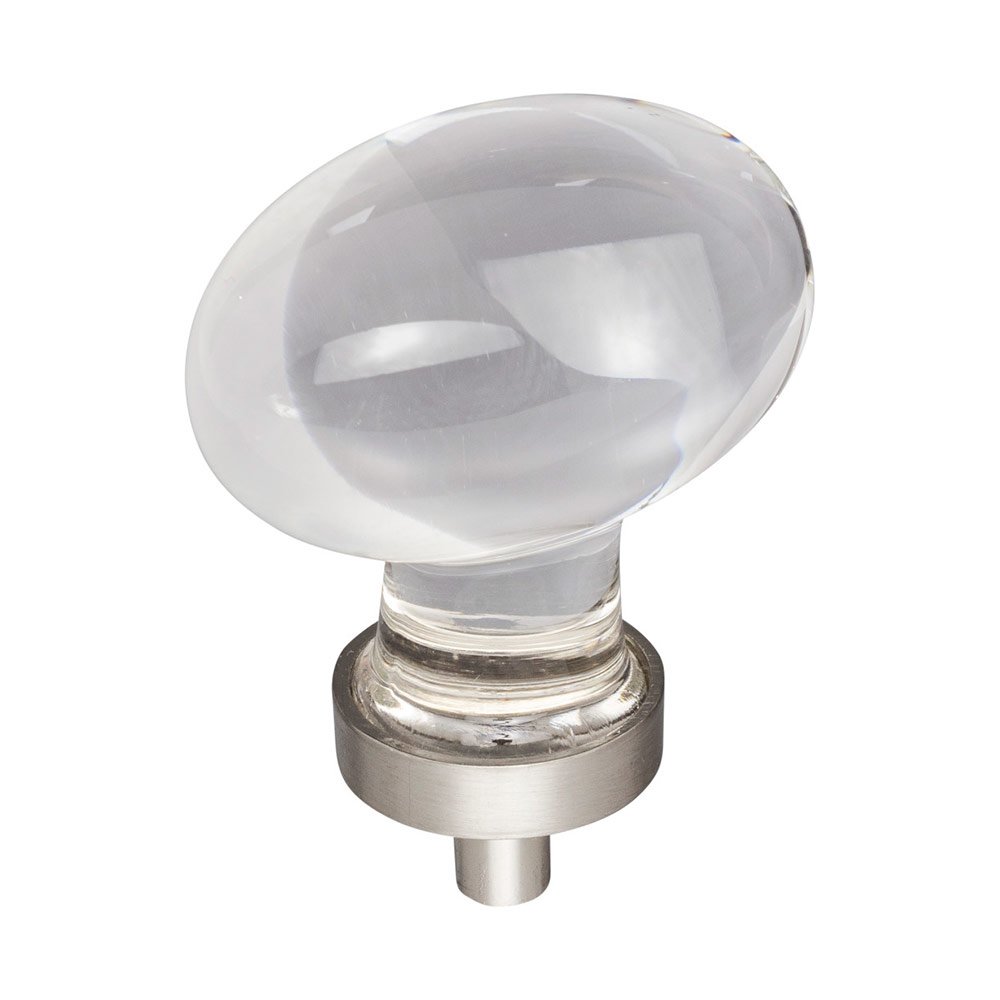 1-5/8" Glass Cabinet Knob in Satin Nickel