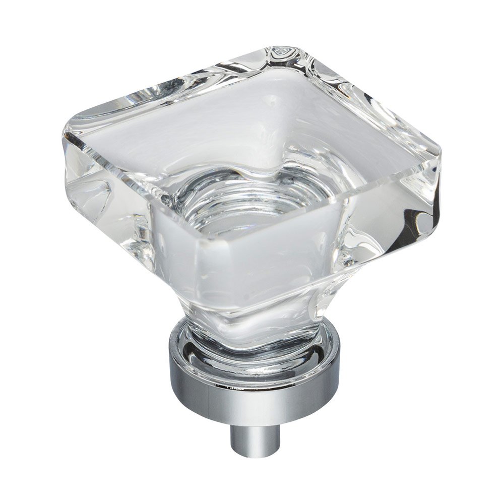 1-3/8" Glass Cabinet Knob in Polished Chrome