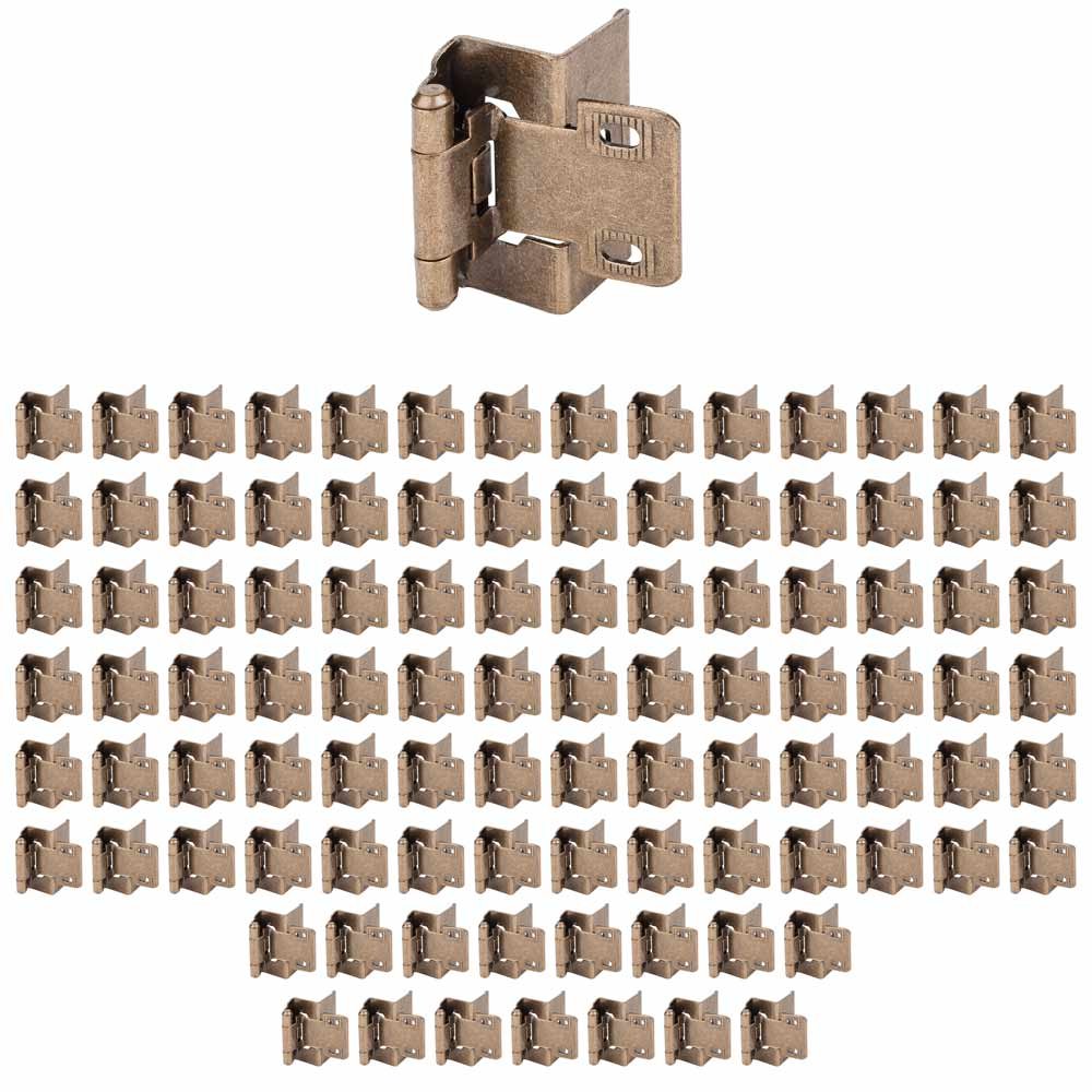 (200 PACK) 1/2" Overlay Full Wrap Hinge in Burnished Brass