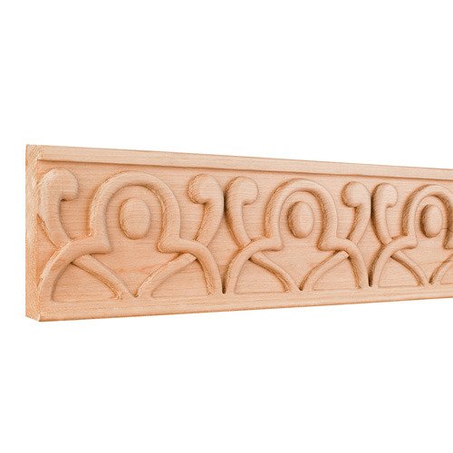 Geometric Traditional Hand Carved Mouldings in Alder Wood (8 Linear Feet)