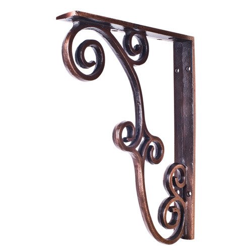 Metal (Iron) Rustic Bar Bracket in Brushed Oil Rubbed Bronze