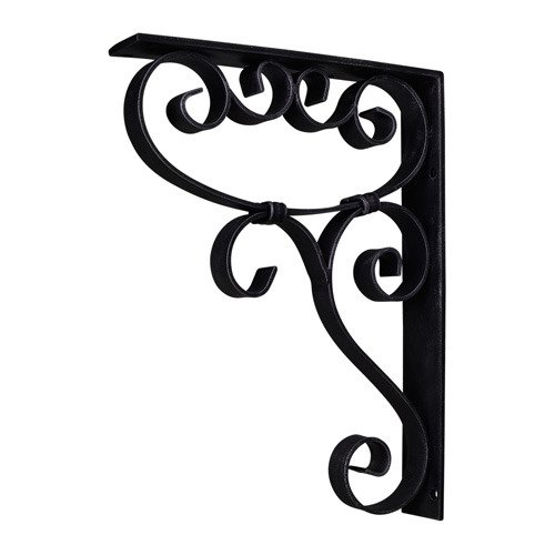 Metal (Iron) Scrolled Bar Bracket with Knot Detail in Black