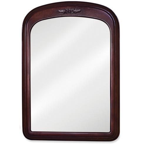 21" x 30" Mirror in Merlot with Floral Onlay and Beveled Glass