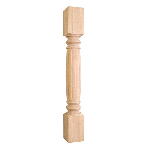 4 1/2" x 35 1/2" x 4 1/2" Fluted Traditional Post in Hard Maple Wood