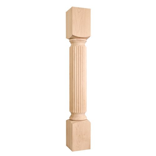 5" x 35 1/2" x 5" Reed Traditional Post in Rubberwood Wood