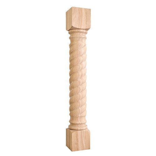 5" x 35 1/2" x 5" Rope Traditional Post in Cherry Wood