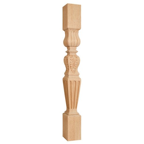 3 3/4" x 35 1/2" 3 3/4" Acanthus /Fluted Traditional Post in Alder Wood