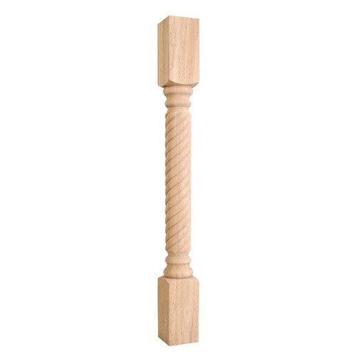 3 1/2" x 35 1/2" x 3 1/2" Rope Traditional Post in Alder Wood
