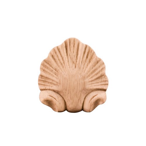 2 3/4" Shell Traditional Applique in Rubberwood Wood