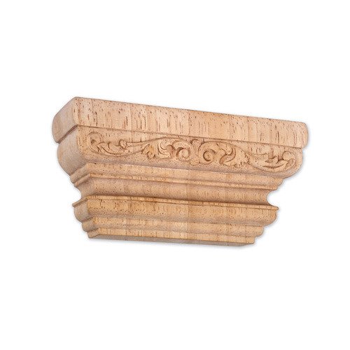 3" Acanthus Traditional Capital in Rubberwood Wood