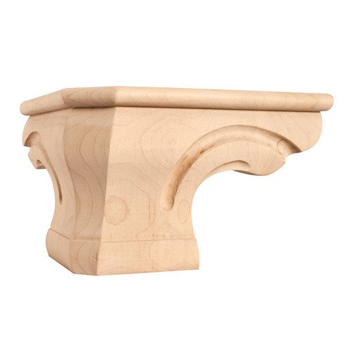 4 1/2" Rounded Traditional Pedestal Foot in Rubberwood Wood