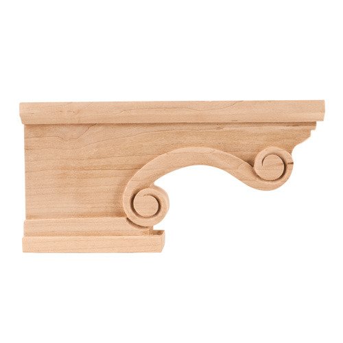 8 1/4" x 4 1/2" x 1 1/2" Traditional Pedestal Foot (Left) in Cherry Wood