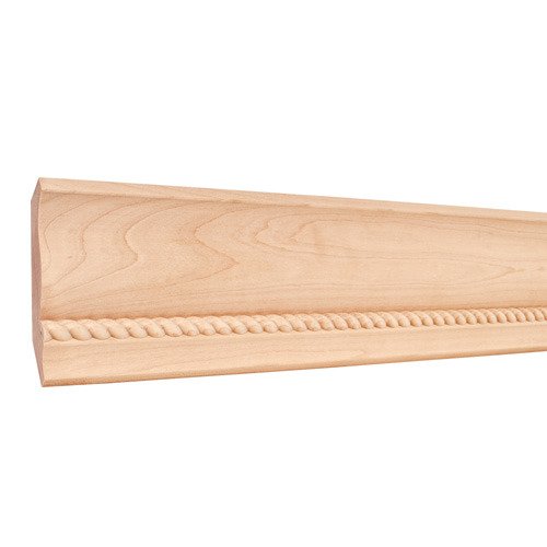 4-1/4" x 7/8" Crown Moulding with 1/2" Rope in Cherry Wood (8 Linear Feet)