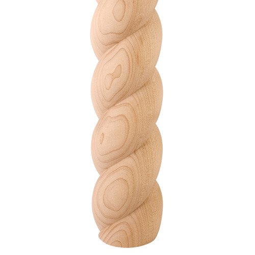 96" x 2-1/2" Rope Moulding Half Round in Maple Wood