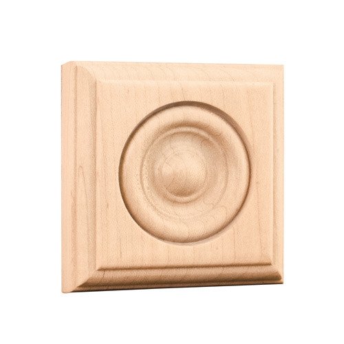 3" x 3" x 7/8" Traditional Rosette in Hard Maple Wood