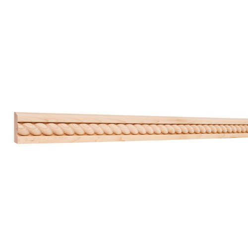 1-5/8" x 7/8" Shelf Moulding with 3/4" Rope in Maple Wood (8 Linear Feet)