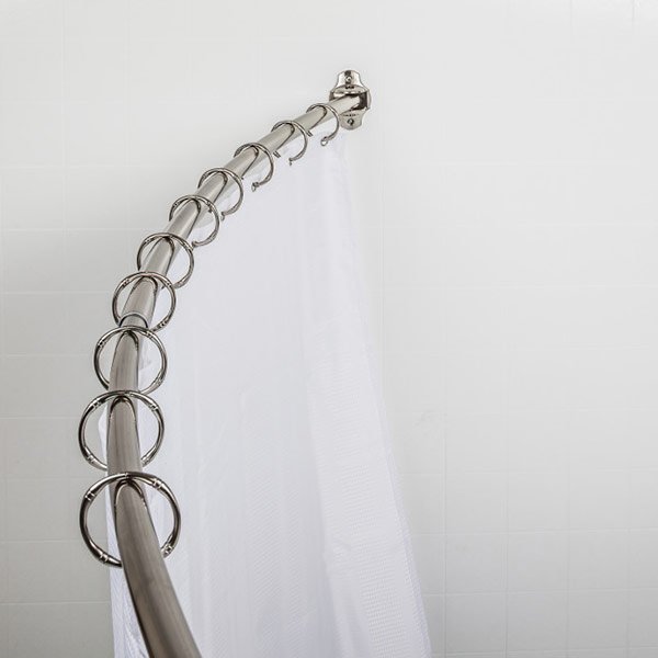 Curved Shower Rod Fits 60"-72" Openings in Satin Nickel