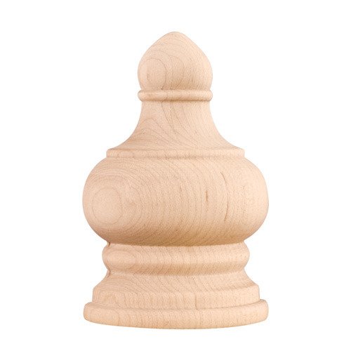 3 1/2" Finial Traditional Transition Finial in Alder Wood