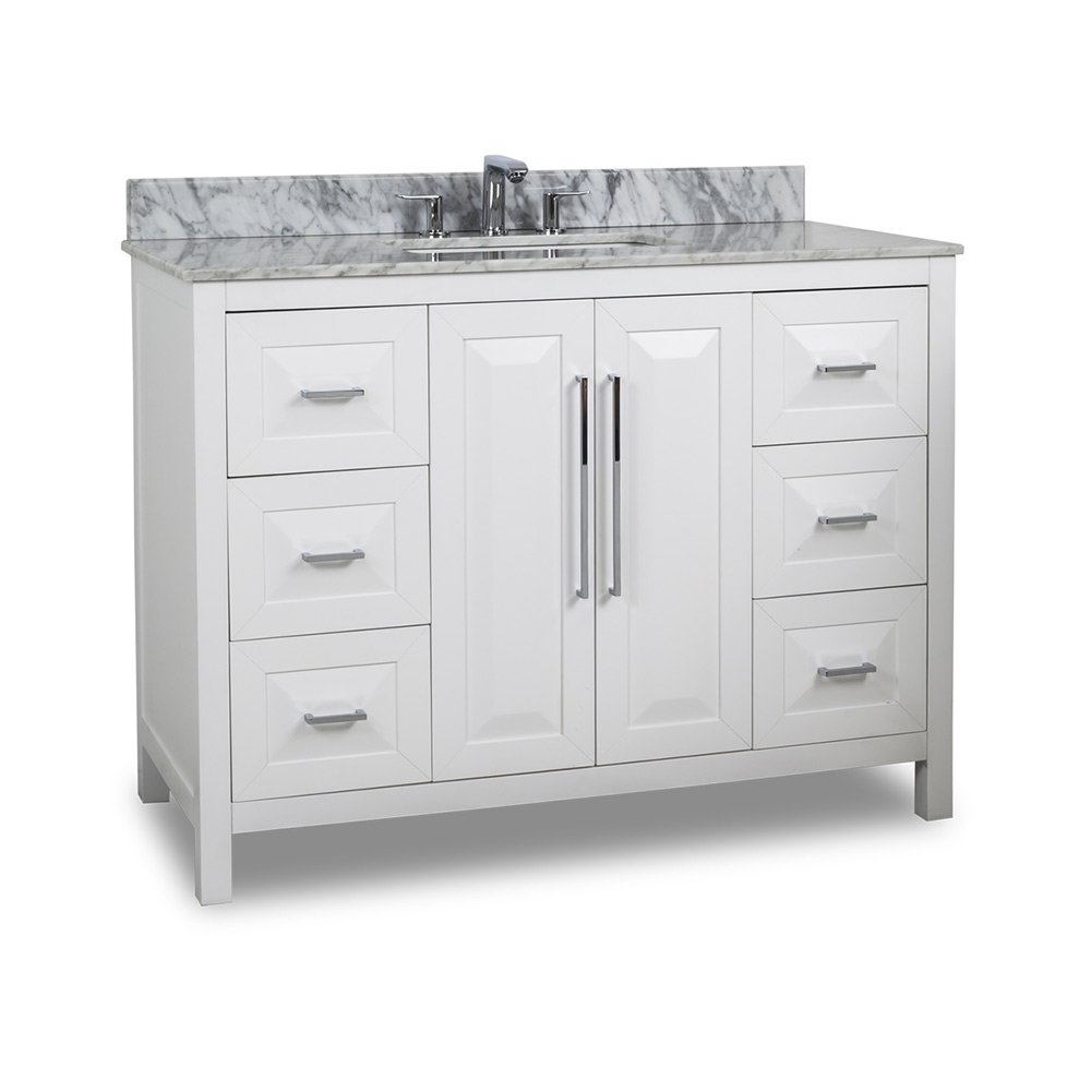 48" Bathroom Vanity with Preassembled Top and Bowl in White