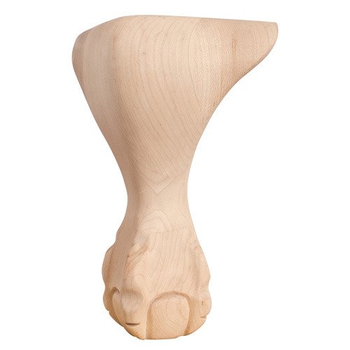 4 1/2" x 8" x 4 1/2" Ball & Claw Traditional Leg in Hard Maple Wood