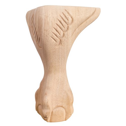 4 1/2" x 8" x 4 1/2" Carved Ball & Claw Traditional Leg in Oak Wood