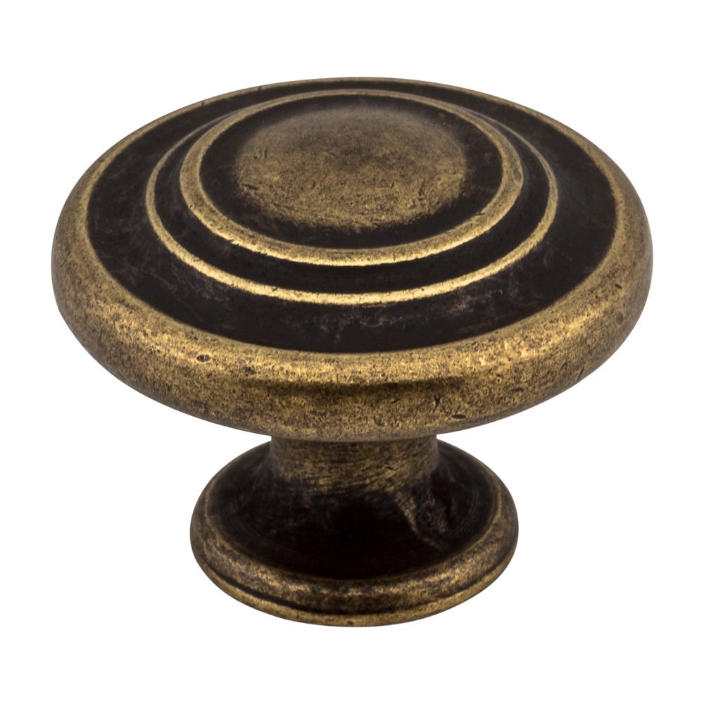1 1/4" Diameter Knob in Lightly Distressed Antique Brass