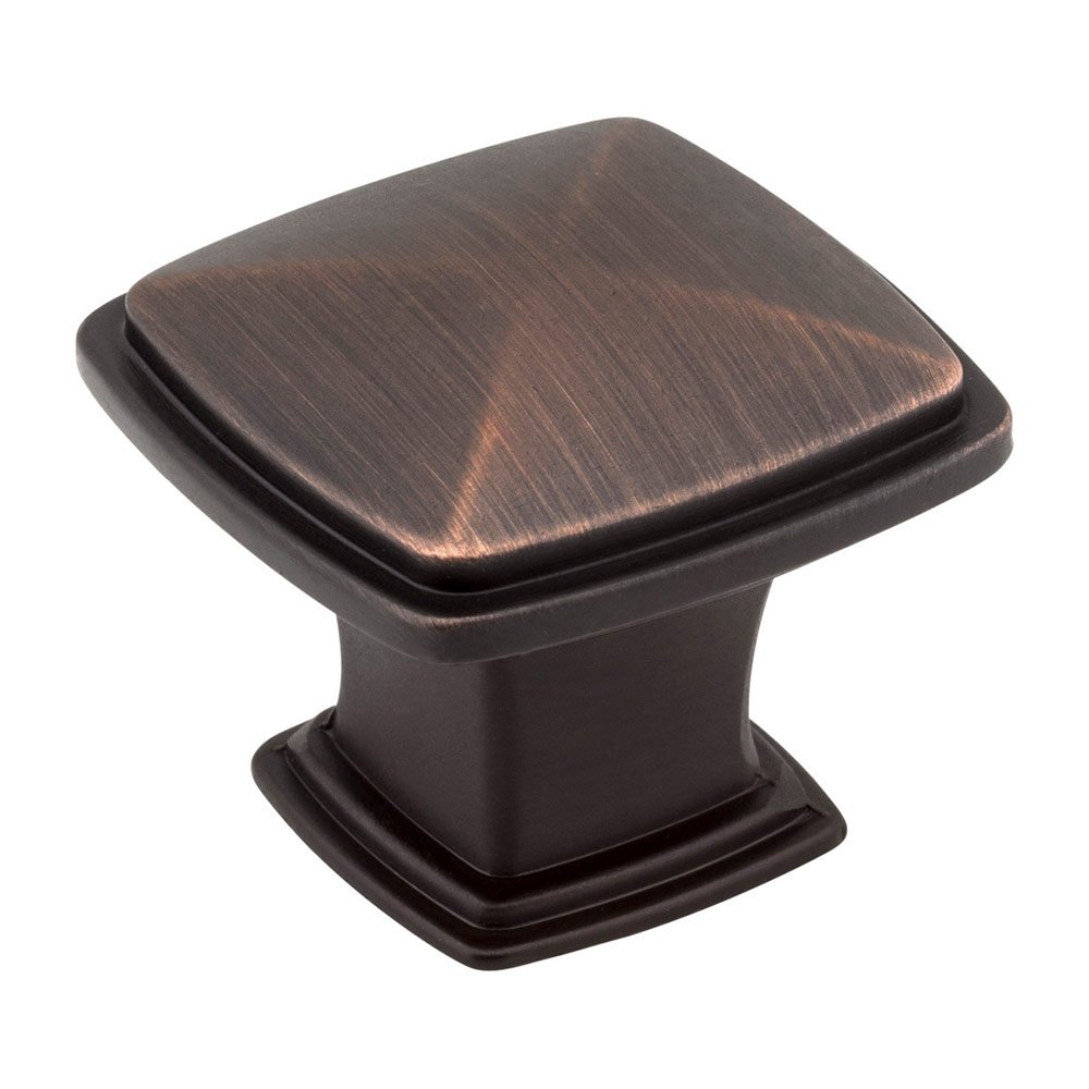 1 3/16" Plain Square Knob in Brushed Oil Rubbed Bronze