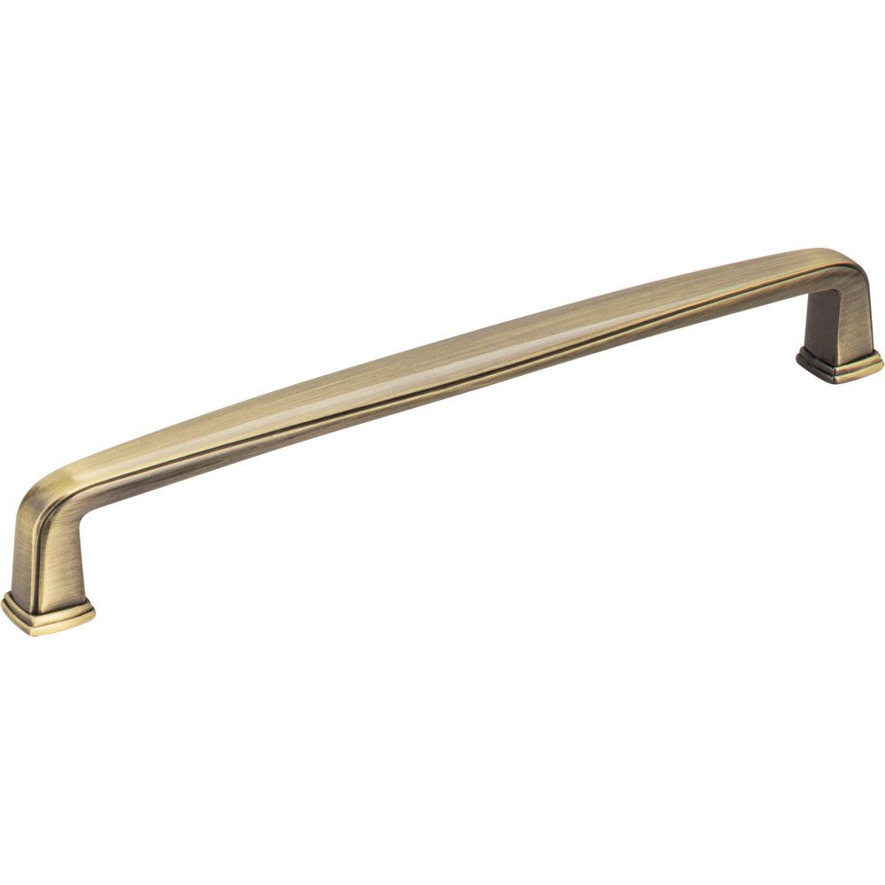 6 1/4" Centers Plain Square Pull in Brushed Antique Brass