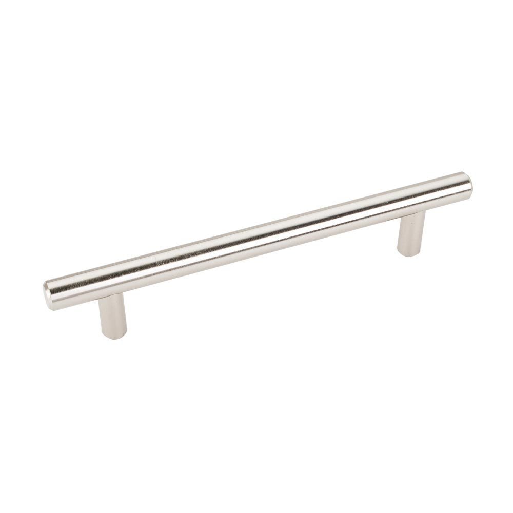 5" Centers Steel Bar Pull with Beveled Ends in Satin Nickel