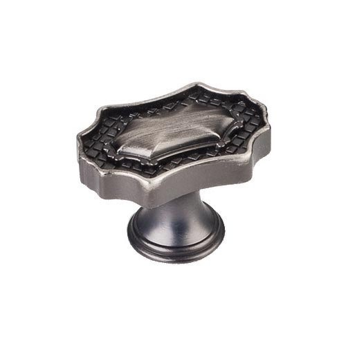 1 9/16" Oval Baroque Knob in Brushed Pewter