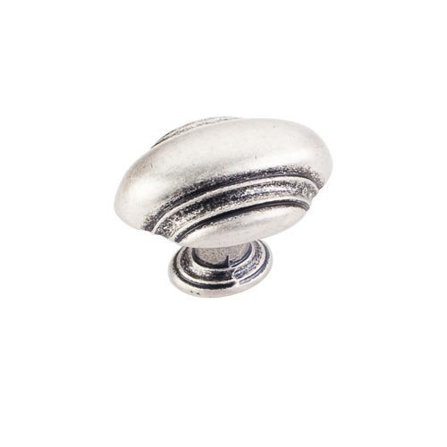 1 7/16" Oblong Knob in Distressed Pewter