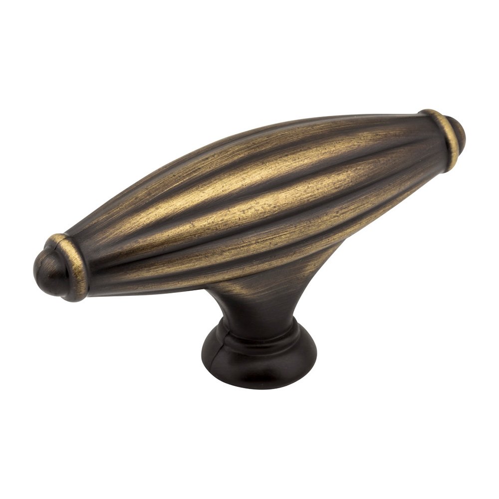 2 15/16" Ribbed Cabinet Knob in Antique Brushed Satin Brass