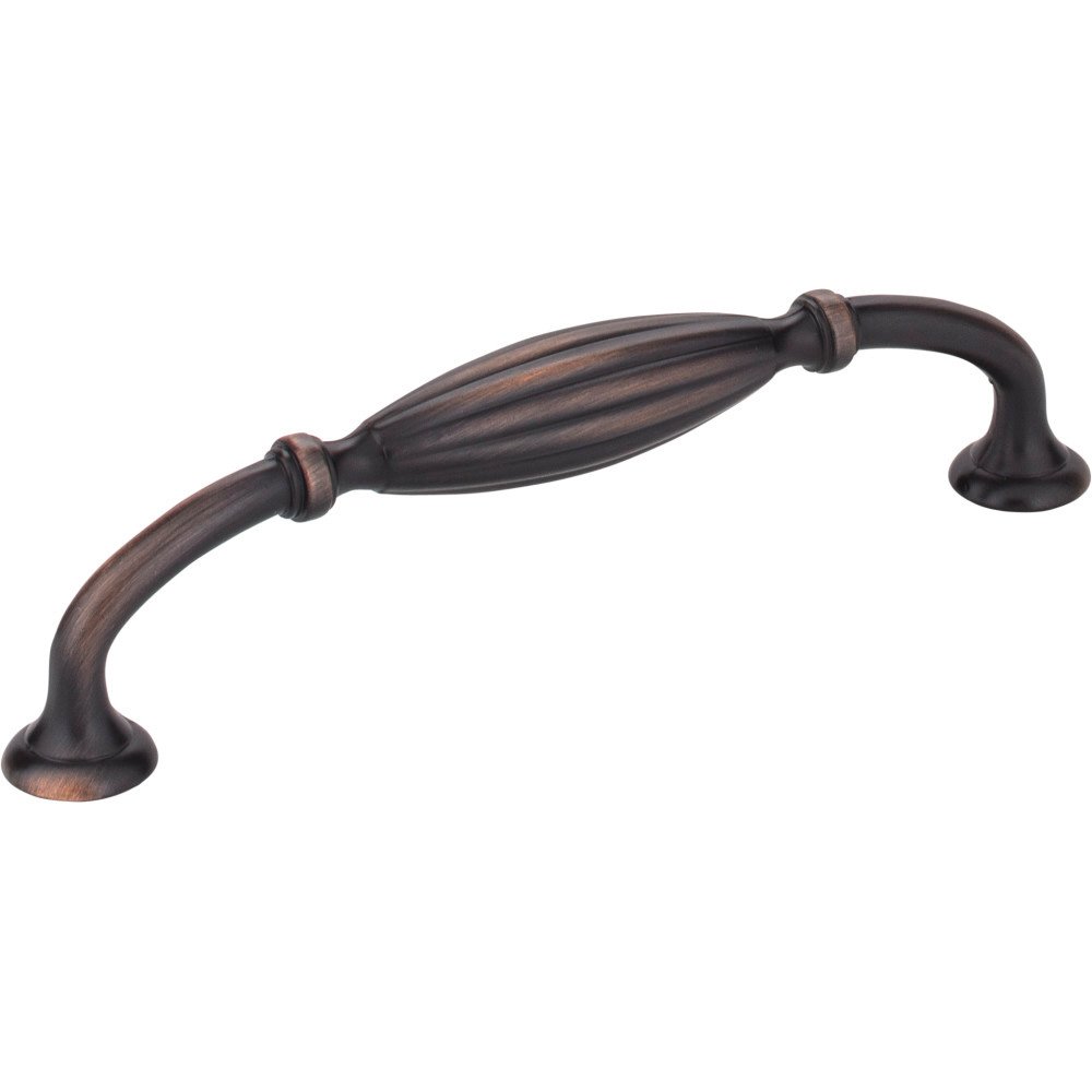 5" Centers Ribbed Cabinet Pull in Brushed Oil Rubbed Bronze