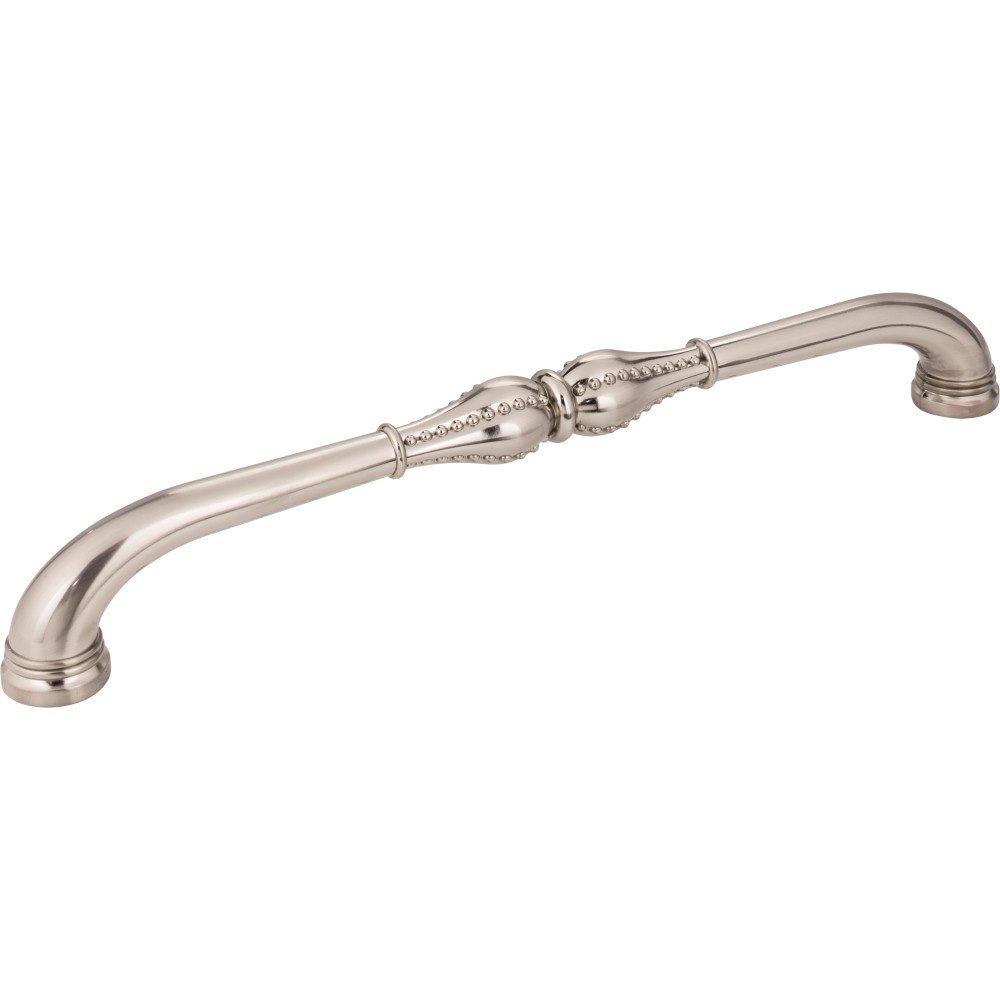 12" Centers Beaded Appliance Pull in Satin Nickel